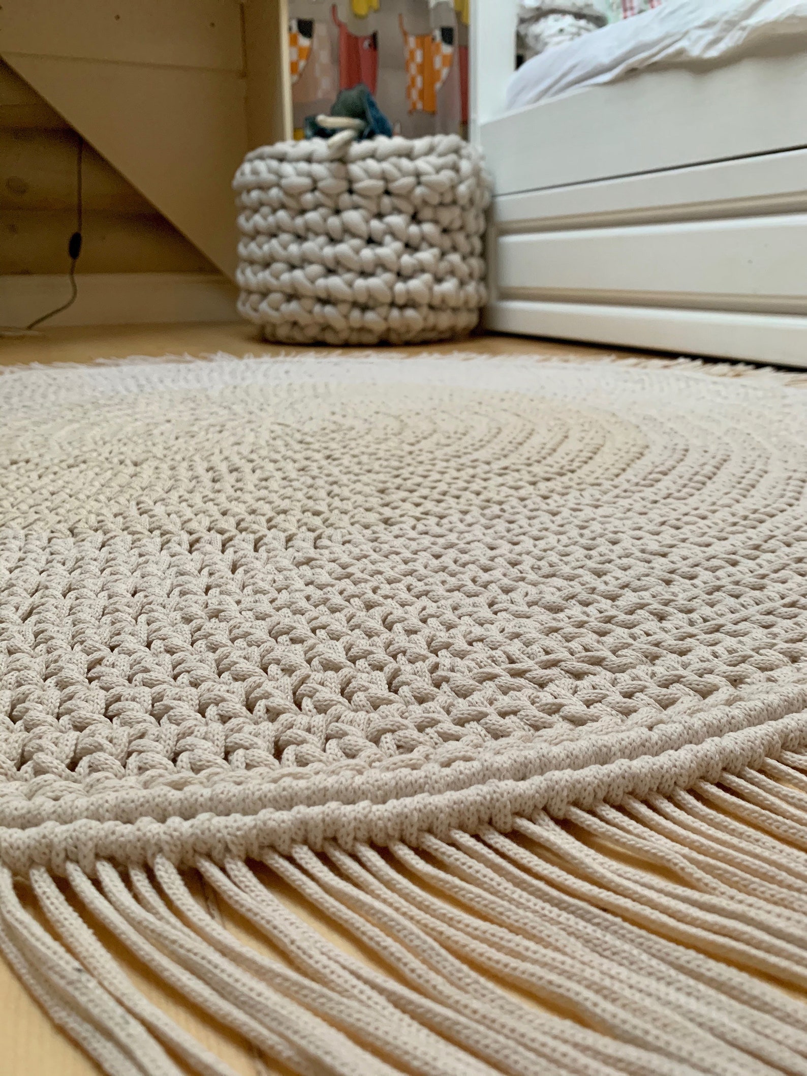 Macrame Teppich Macrame Circle RugCrochet Rug Etsy