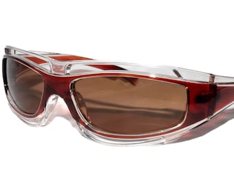 Gafas de sol polarizadas retro con efecto marrón Y2K