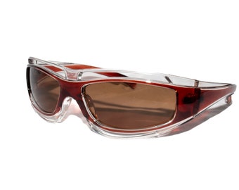 DirtClean: gafas de sol retro marrones Y2K con gafas de tinte marrón