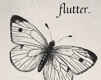 Serie Botánica / Mariposa/ Aleteo / Descarga imprimible / Arte Interior