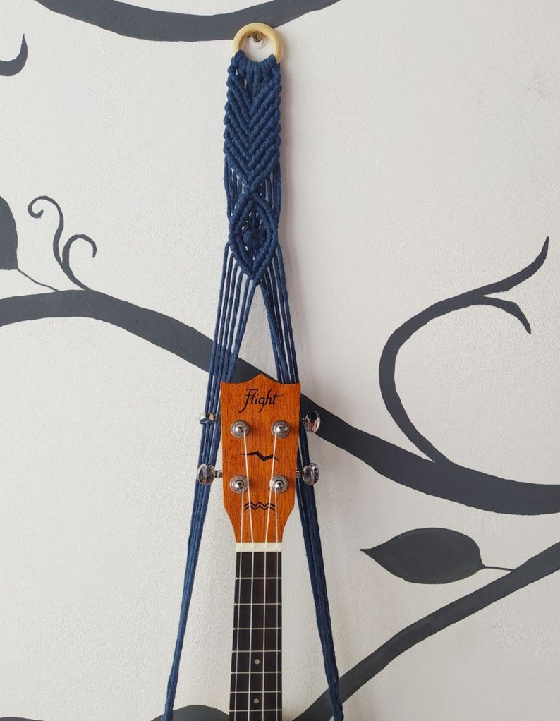 Macrame Ukulele Holder Ukulele Wall Mount Pure Cotton Boho Etsy UK