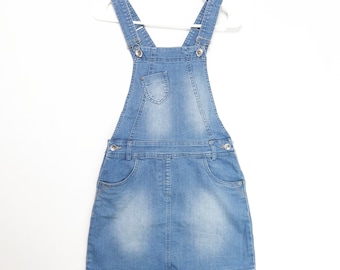 Yigga Denim Pinafore Dress: Retro Jumper, Youth Girls Size 12-14
