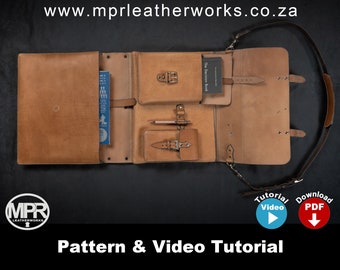 Foldout Briefcase Leather Pattern : Leather Bag Instant Digital PDF Download Easy build Personalised leather bag Executive briefcase