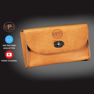 Nashorn Handy Gürteltasche Leder Muster + Video Tutorial: Sofortiger digitaler PDF-Download A4 + Letter PDF | Einfacher Aufbau von MPR Leatherworks