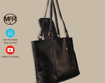 Molde para bolsa de couro: download do molde em PDF e tutorial em vídeo para artesanato em couro | Faça você mesmo com bolsa de couro