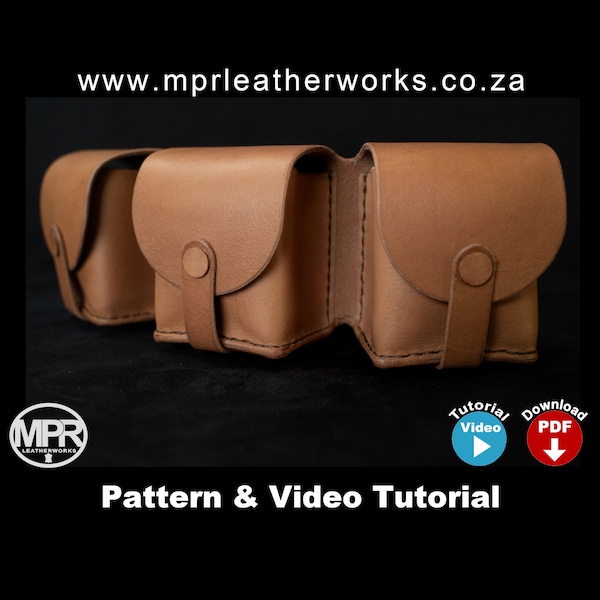 Belt Pouches Leather pattern: Steampunk belt Instant Digital PDF Download Steampunk style DIY project Quick project