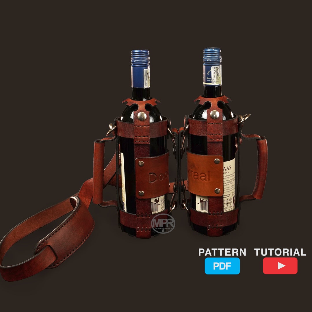 Wine Bag Leather Pattern: 1 Bottle Shoulder Bag 2 Bottle Shoulder Bag Video Tutorial A4 Pdf ...