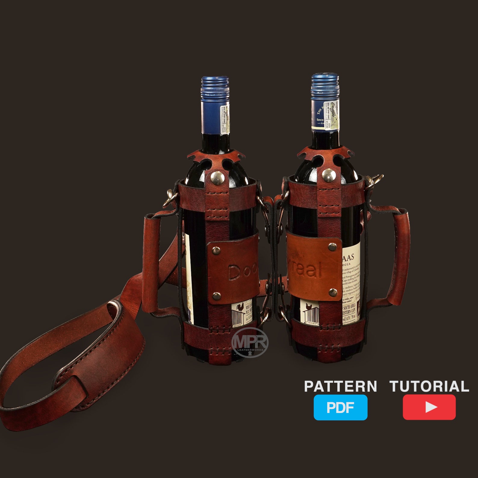 Wine Bag Leather Pattern: 1 Bottle Shoulder Bag 2 Bottle - Etsy