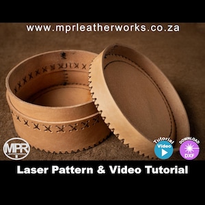 Round Jewelry Box Leather LASER pattern: Leather jewelry box Trinket box Instant Digital DXF Download Easy build | Video Tutoria