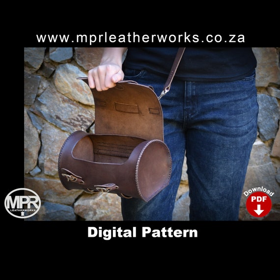 Leathercraft] Making a Mini Barrel Bag / PDF Pattern 