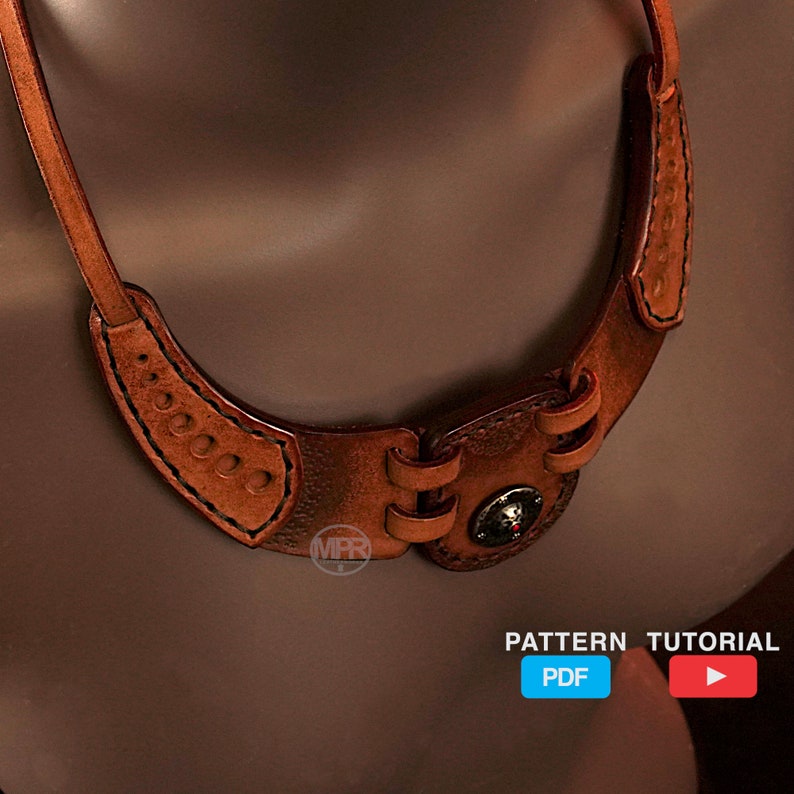 Concho Necklace Leather Pattern: Download Pdf Pattern to DIY a Leather ...