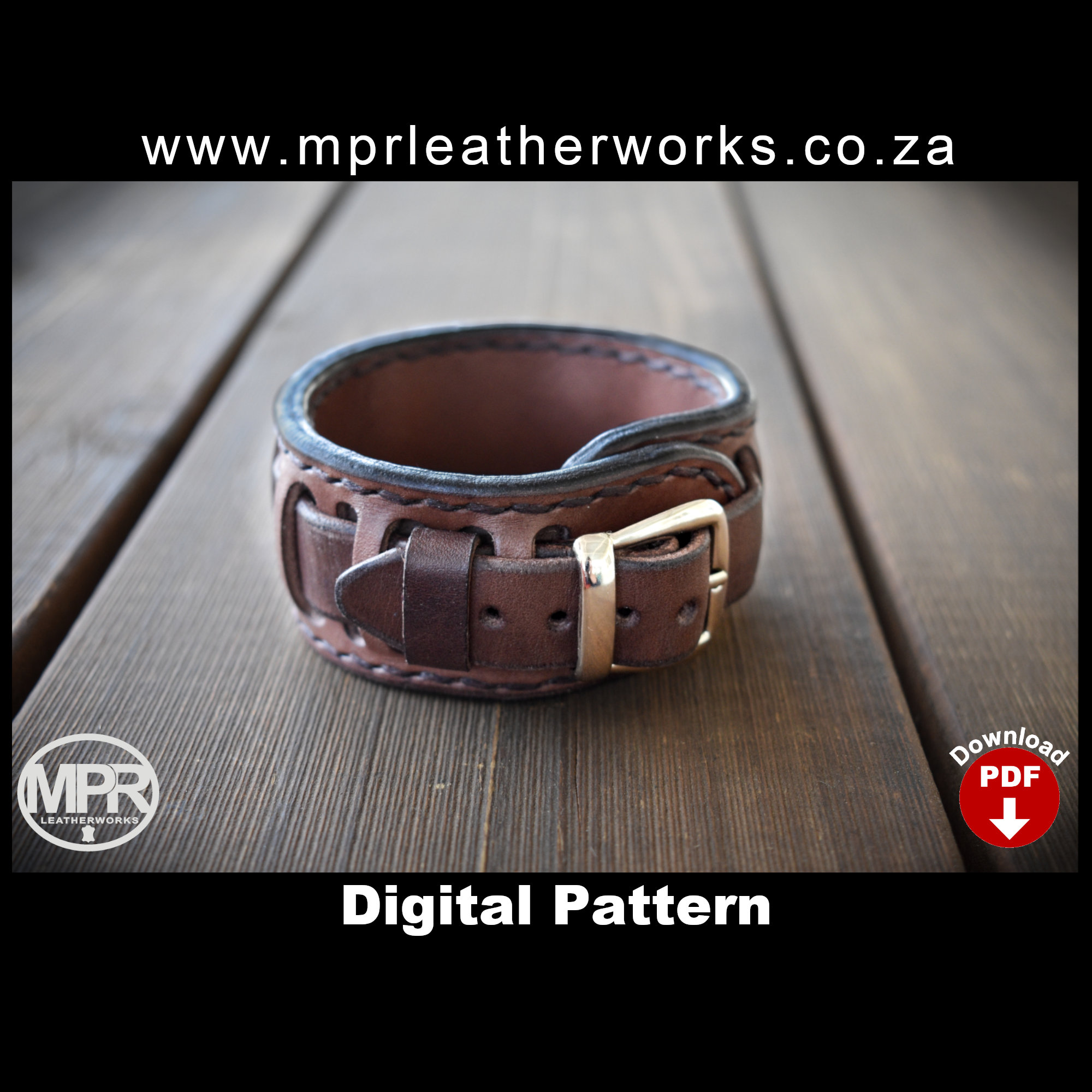Steampunk wristband Leather Pattern: Pdf pattern Leather pattern Pdf download Easy pattern Leather DIY Leather wristband Steampunk style