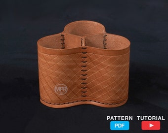 Stifthalter Leder Muster als Digitaler PDF Download mit Video Anleitung Fidget Form Stifthalter