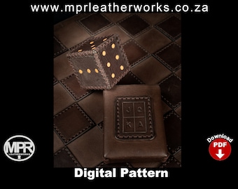 Dice: Leather pattern for medieval style dice. Download Pdf pattern. Large dice or paperweight.