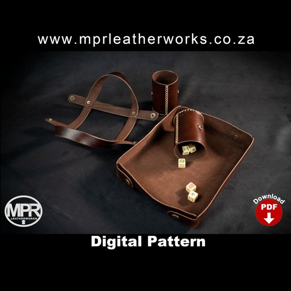 Dice Combo 3-in-1: Leather pattern Dice game Leather gift Easy pattern Quick download Games night Backgammon Snakes & ladders Ludo Monopoly