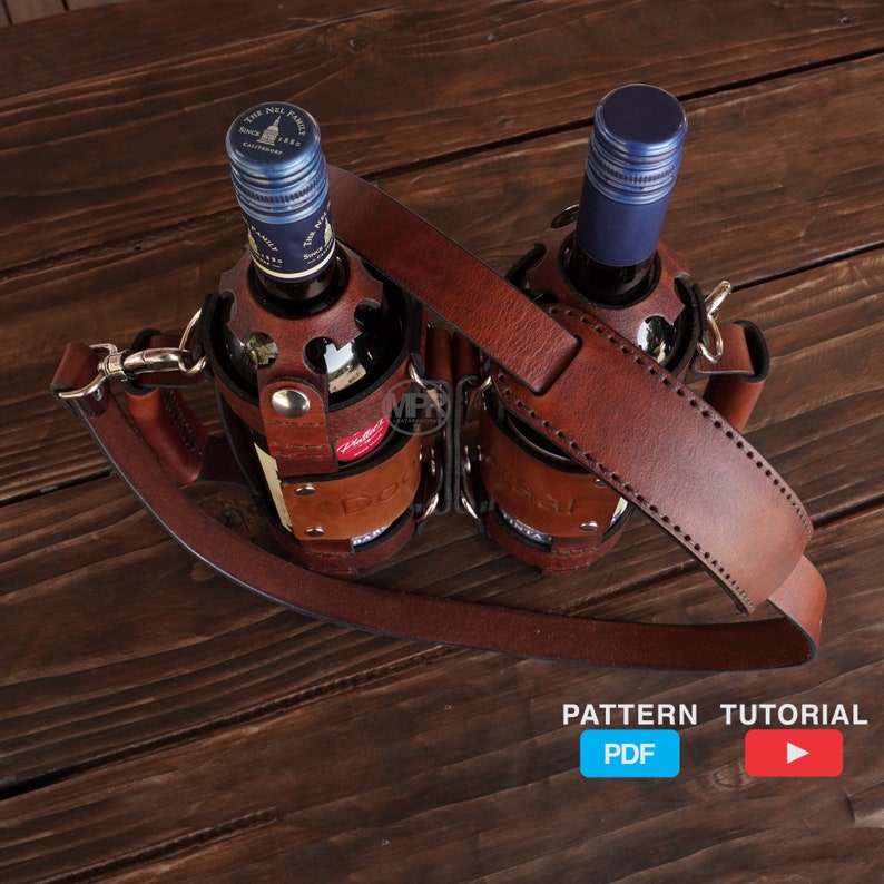 Wine Bag Leather Pattern: 1 Bottle Shoulder Bag 2 Bottle - Etsy