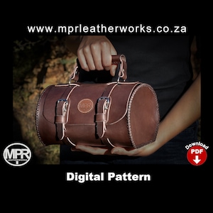 Leather pattern Barrel bag: This practical go everywhere leather bag comes with a fully downloadable A4 pdf pattern and is easy to make