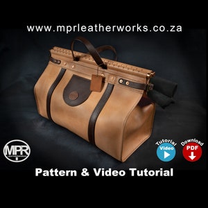 Weekend Bag Leather Pattern: Route 62 Weekender Leather Bag Instant Digital PDF Download, Easy build overnight bag, Casual travel bag