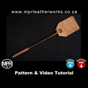 The Boss Fly swatter leather pattern: Sturdy leather swatter with copper pipe shaft - Instantly download your PDF Pattern - Easy Pattern.