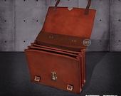 Leather Briefcase: Multi-purpose Briefcase Laptop bag Digital PDF download Video tutorial Vintage leather Schoolbag Leather laptop bag