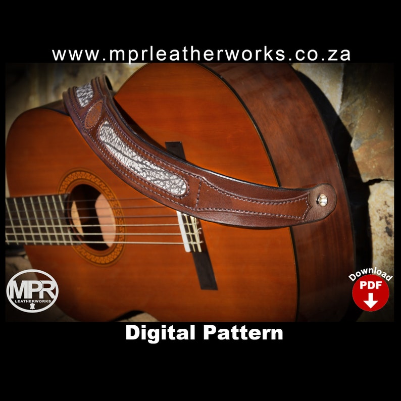 Guitar strap Leather strap DIY leather Easy pattern Pdf Etsy