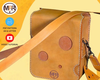 Padrão de bolsa de couro com queijo: padrão em PDF (A4 e Carta) Download digital instantâneo | tutorial em vídeo | Presente de artesanato em couro faça você mesmo para ela