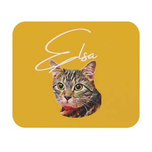 Custom Pet Photo and Name Mouse Pad (Rectangle)