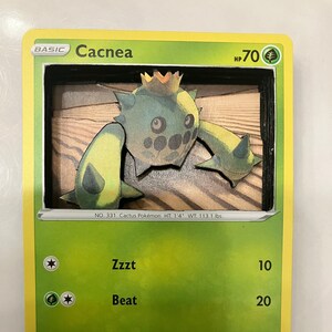 Cartes à collectionner 3D PKMN TCG modifiées personnalisées - Cacnea - 004/163 SWSH épée et bouclier styles de combat