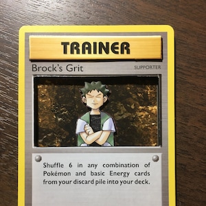 Carte Pokémon 3D PKMN TCG modifiée personnalisée - Brock's Grit 74/108 XY Evolutions Singles Set