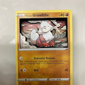 Aangepaste gewijzigde PKMN TCG-ruilkaarten 3D Pokemon-kaart - Hisuian Growlithe - 070/189 Sword & Shield SWSH Astral Radiance singles-set