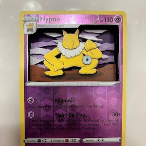 Cartes à collectionner PKMN TCG modifiées personnalisées Carte Pokémon 3D - Hypno - 062/203 Reverse Holo Sword & Shield Evolving Skies SWSH
