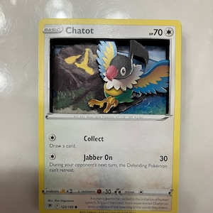 Aangepaste gewijzigde PKMN TCG-ruilkaarten 3D Pokemon-kaart - Chatot - 129/189 SWSH Sword & Shield Astral Radiance singles-set