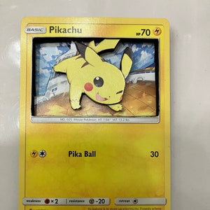 Carte Pokémon 3D PKMN TCG modifiée personnalisée - Pikachu - 54/214 Sun & Moon SM Unbroken Bond Set