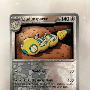 Carte Pokémon 3D modifiée PKMN TCG modifiée - Dudunsparce - 157/193 Reverse Holo Scarlet & Violet SV Paldea Evolved Singles Set