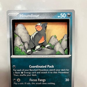 Cartes à collectionner 3D PKMN TCG modifiées personnalisées - Houndour - 131/197 écarlate et violet SV obsidienne flammes ensemble à l'unité