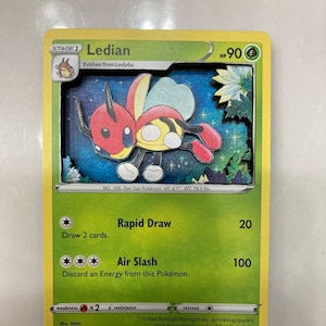 Cartes à collectionner PKMN TCG modifiées personnalisées Carte Pokémon 3D - Ledian 005/198 Épée et bouclier SWSH Chilling Reign Singles Set