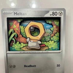 Cartes à collectionner PKMN TCG modifiées personnalisées Carte Pokémon 3D - Meltan - 116/162 Scarlet & Violet SV Temporal Forces Singles