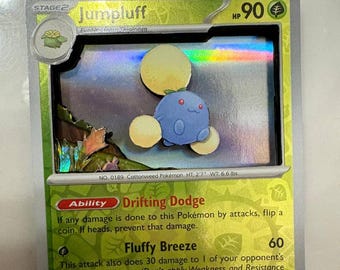 Custom Altered PKMN TCG Trading Cards 3D Pokemon Card - Jumpluff - 003/193  - Reverse Holo Scarlet & Violet Paldea Evolved Singles Set