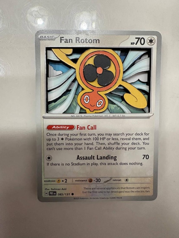 fan rotom pokemon card Custom Altered PKMN TCG Trading Cards 3D Pokemon Card - Fan Rotom