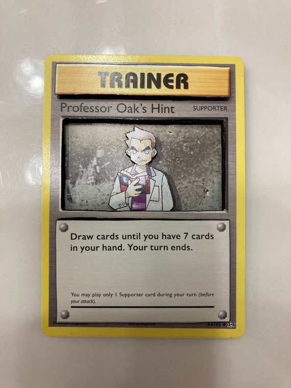 Custom Altered PKMN TCG Trading Cards 3D Pokemon Card - Professor Oak's  Hint 84/108 XY Evolutions Singles Set - Etsy