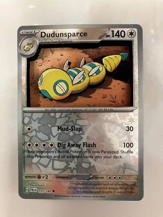 Custom Altered PKMN TCG Trading Cards 3D Pokemon Card - Dudunsparce - 157/193 Reverse Holo Scarlet & Violet SV Paldea Evolved Singles Set - Etsy Custom Altered PKMN TCG Trading Cards 3D Pokemon Card - Dudunsparce - 157/193 Reverse Holo Scarlet & Violet SV Paldea Evolved Singles Set - Etsy