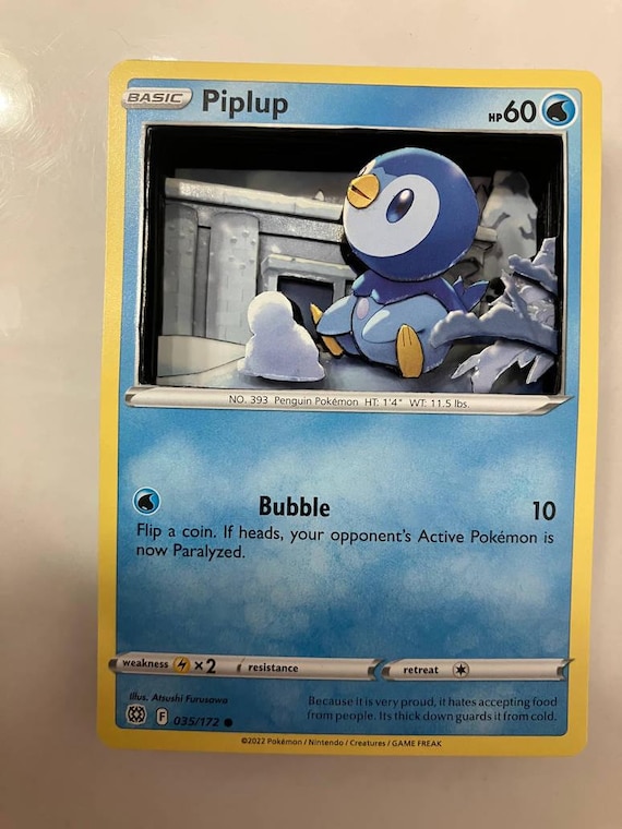Custom Altered PKMN TCG Trading Cards 3D Pokemon Card - Piplup - 035/172 SWSH Sword & Shield Brilliant Stars Singles Set - Etsy Custom Altered PKMN TCG Trading Cards 3D Pokemon Card - Piplup - 035/172 SWSH Sword & Shield Brilliant Stars Singles Set - Etsy