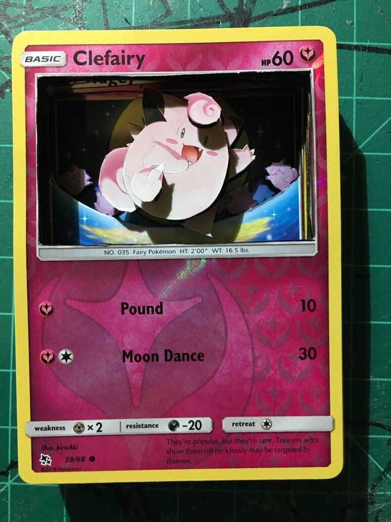 3D Pokemon Card Clefairy 39/68 Reverse Holo | Etsy
