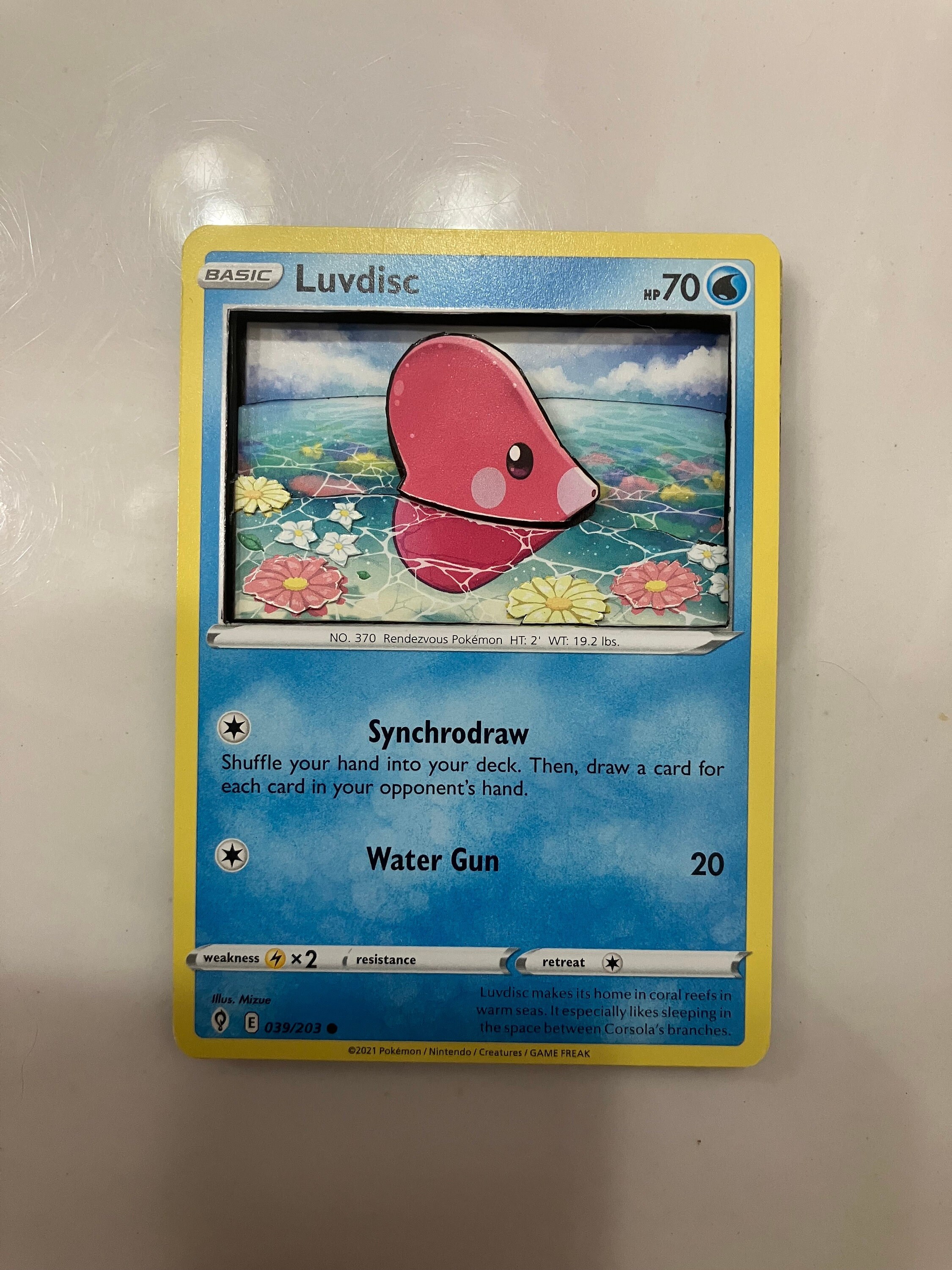 Custom Altered PKMN TCG Trading Cards 3D Pokemon Card - Luvdisc - 039/203 SWSH Sword & Shield Evolving Skies Singles Set - Etsy Custom Altered PKMN TCG Trading Cards 3D Pokemon Card - Luvdisc - 039/203 SWSH Sword & Shield Evolving Skies Singles Set - Etsy