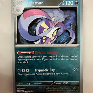 Cartes à collectionner 3D PKMN TCG modifiées personnalisées - Malamar - 138/197 (RH) ensemble de flammes d'obsidienne écarlate et violette