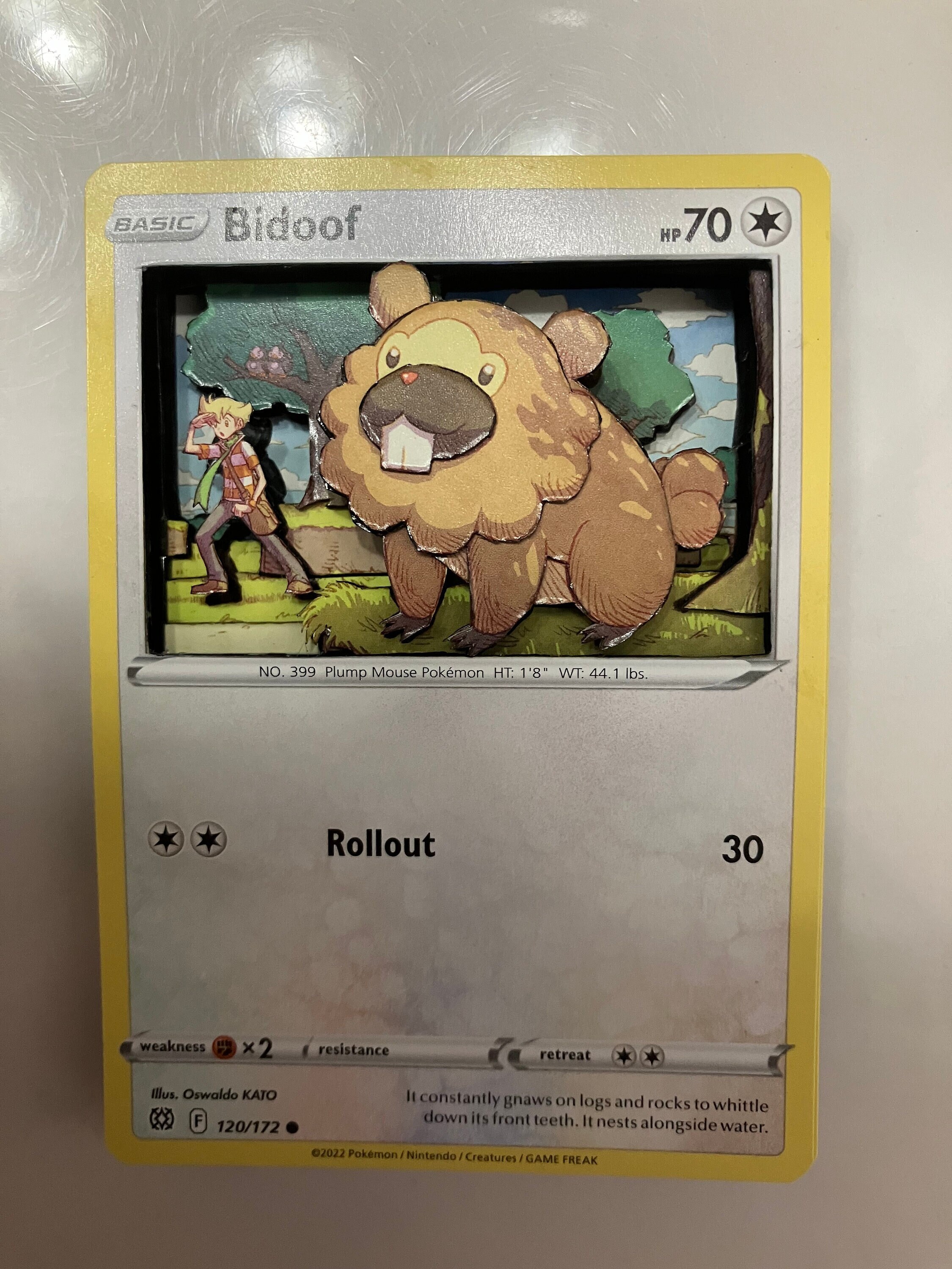 Custom Altered PKMN TCG Trading Cards 3D Pokemon Card - Bidoof 120/172  Sword & Shield SWSH Brilliant Stars Singles Set - Etsy