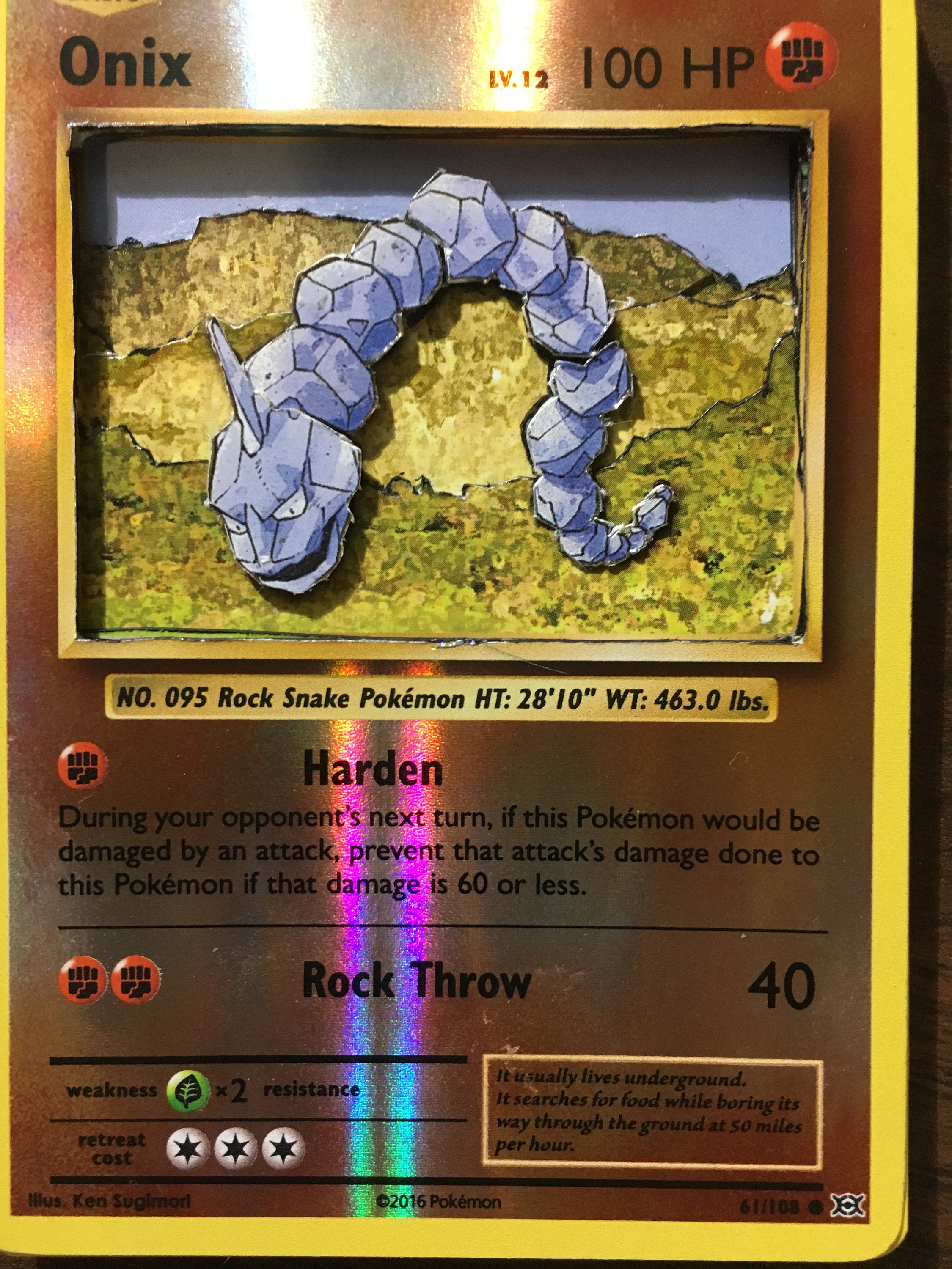 3d Pokemon Card Onix 61 108 Reverse Holo Etsy 3d Pokemon Card Onix 61 108 Reverse Holo Etsy