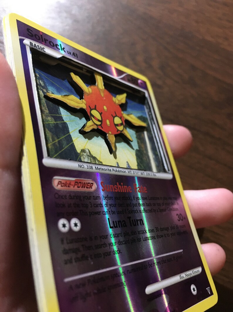 3D Pokemon Card Solrock 45 147 Reverse Holo Etsy