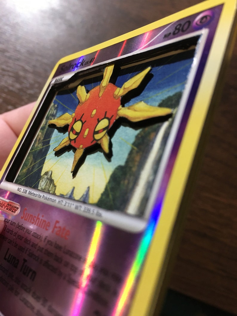 3D Pokemon Card Solrock 45 147 Reverse Holo Etsy