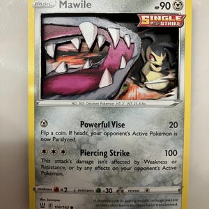 Carte collezionabili PKMN TCG personalizzate e modificate, carte Pokemon 3D - Mawile - 100/163 Spada e Scudo SWSH Battle Styles Singles Set